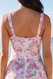 Petite robe blanche bodycon moulante à col fleuri à volants en V