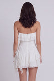 Robe blanche A Short File, à volants sans bustier