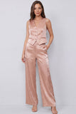Costumes féminins Dusty Rose 2 pièces à col en V avec poches