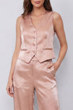 Costumes féminins Dusty Rose 2 pièces à col en V avec poches