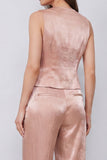 Costumes féminins Dusty Rose 2 pièces à col en V avec poches