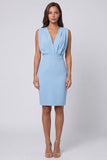 Robe de travail Sky Blue Body Fronced V à col V