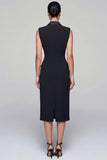 Robe de travail midi à revers à revers à pointe noire