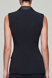Robe de travail courte noire double croisée en fourreau