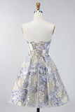 Corset A Line Bleu poussiéreux Courte Courte de la Rentrée à la Maison Courte Bleu Dusty Line