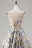 Corset A Line Bleu poussiéreux Courte Courte de la Rentrée à la Maison Courte Bleu Dusty Line