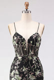 Corset transparent jaune bodycon, paillettes florales, robe courte de rentrée avec dentelle dans le dos