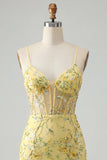 Corset fleuri rose à sequins Bodycon robe de rentrée à la maison