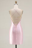 Robe de balaison à la maison corset rose transparente, perlée et froncée, avec fente