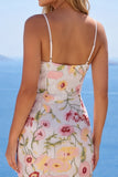 Robe de rentrée à la maison à ongles en ivoire scintillante Bodycon à fines florales