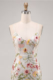 Robe de rentrée à la maison à ongles en ivoire scintillante Bodycon à fines florales