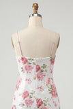 Robe de rentrée à la maison Bodycon rose clair en sequins floraux avec nœud