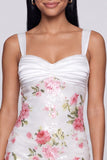 Robe de rentrée à la maison en fleurs à paillettes en ivoire avec nœud