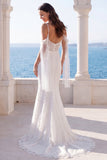 Robe de mariée en dentelle en dentelle ivoire à épaules froides