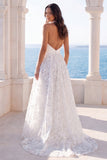 Robe de mariée en train en train en Ivoire à col en V à motifs floraux en ligne