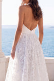 Robe de mariée en train en train en Ivoire à col en V à motifs floraux en ligne