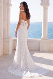 Robe de mariée en traîne florale sirène en ivoire en ivoire