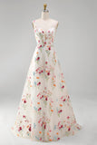 Robe de mariée à col en V en ivoire fleur A Line