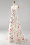Robe de mariée à col en V en ivoire fleur A Line