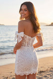 Robe de mariée bohème bohème, corset bohème en ivoire découvert à épaules dénuées