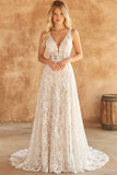 Corset en V en dentelle ivoire Une robe de mariée Line