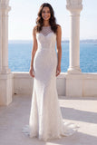 Robe de mariée traîne en traîne en triangle en dentelle sirène en illusion de sirène