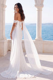 Robe de mariée sirène en ivoire dénudée avec écharpe