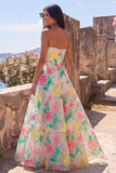 Robe Maxi sans bretelles fleur rose Daffodil A-Line