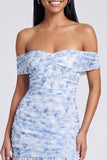 Robe Maxi rose rose à fleurs A Short Shoulder