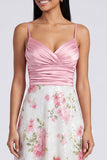 Robe Maxi à bretelles fines rose pâle A
