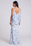 Robe longue à fleurs vert clair Sirène