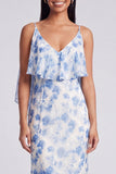 Robe longue à fleurs vert clair Sirène