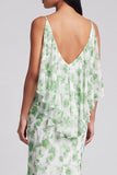Robe longue à fleurs vert clair Sirène