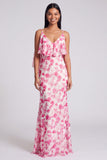 Robe longue à fleurs vert clair Sirène