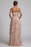 Corset en tulle ligne A à épaules dénudées, robe fleurie Mother of the Bride