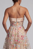 Corset en tulle ligne A à épaules dénudées, robe fleurie Mother of the Bride