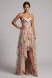 Sweetheart Champagne Corset Ligne A, tulle High-Low Fleur Mother Of the Bride Robe