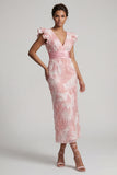 Robe longue de la mère de la mariée à perles à col en V à fardeaux scintillants