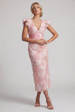 Robe longue de la mère de la mariée à perles à col en V à fardeaux scintillants