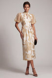 Robe de la mère de la mariée Champagne à trou de serrure scintillante