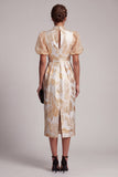 Robe de la mère de la mariée Champagne à trou de serrure scintillante
