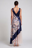 Blush à col en V Longue robe fleurie A Line Mother of the Bride