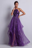 Robe fleurie longue Ligne A à dos nez avec volants
