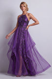 Robe fleurie longue Ligne A à dos nez avec volants