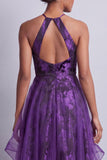 Robe fleurie longue Ligne A à dos nez avec volants