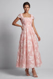 Robe de la mère de la mariée à col carré scintillant à col carré long A