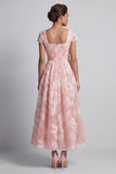 Robe de la mère de la mariée à col carré scintillant à col carré long A