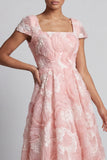 Robe de la mère de la mariée à col carré scintillant à col carré long A