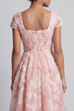 Robe de la mère de la mariée à col carré scintillant à col carré long A