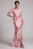 Robe de la mère de la mariée à manches paillettes à manches 3/4